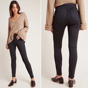 Sanctuary x Anthropologie Beckton Black/Brown/Blue Plaid Leggings Size Small
